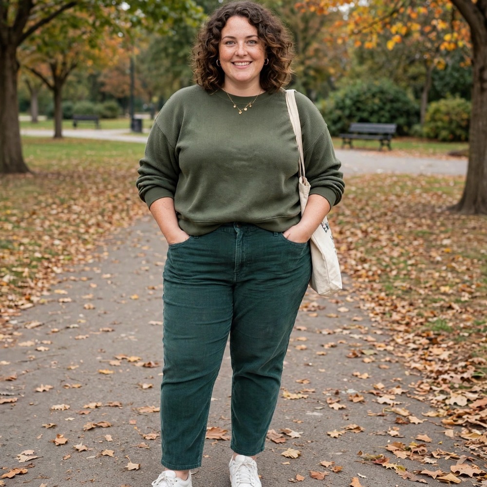 American‎ Eagle Corduroy Mom Jeans Green High Waisted Womens Plus Size